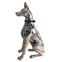 Ornamentos, decoração de animais domésticos, estátua de resina de doberman para cães