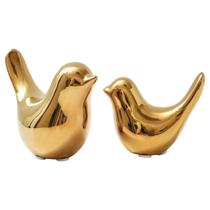 Ornamentos decorativos Notakia Gold Birds Ceramic (2 unidades)