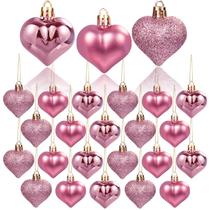 Ornamentos em Formato de Coração Dourados - Decoração Dia dos Namorados (36 Peças)