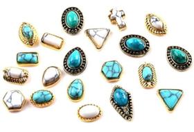 Ornamentos para pendurar unhas SIXAOAZZ Turquesa 50 peças com design retrô