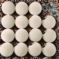 Ornamentos pendurados Liliful, 15 peças de veludo, branco flocado, 8 cm