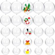 Ornamentos preenchíveis de plástico transparente OJYUDD 25 peças de 3-7 cm de diâmetro