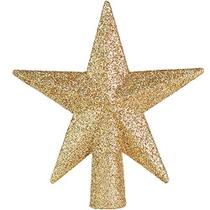 Ornativity Glitter Star Tree Topper - Natal Pequeno Feriado Decorativo Belém Estrela Ornament Topper (Ouro)