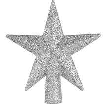 Ornativity Glitter Star Tree Topper - Natal Pequeno Feriado Decorativo Belém Estrela Ornament Topper (Prata)