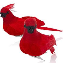 Ornativity Red Cardinal Bird Clips - Natal Holiday Red Birds Cardinal Tree Ornamentos com Clipes para Anexo - Pacote de 2