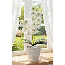 Orquídea Artificial Branco Realista - 28cm Decoração Elegant Orquídea Artificial Branco Realista - 28cm Decoração Elegant