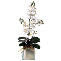 Orquídea Artificial Silicone Vaso De Vidro Espelhado - Studio11 Flores