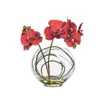 Orquídea borboleta roxa artificial de 25 cm em vaso de vidro Vickerman Orquídea borboleta roxa artificial de 25 cm em vaso de vidro Vickerman