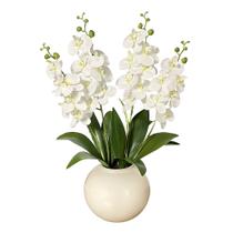 Orquidea Branca Artificial Realista Grande Arranjo