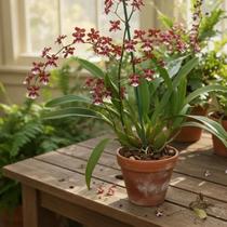 Orquídea Chocolate - Oncidium Sharry Baby (Perfumada) - Planta Adulta com 35 cm e 4 Bulbos