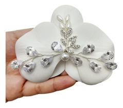 Orquídea com Zircônias Grinalda Arranjo Cabelo Noiva A38 Orquídea com Zircônias Grinalda Arranjo Cabelo Noiva A38