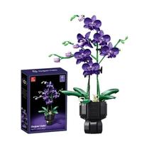 Orquídea Cymbidium Phalaenopsis Flores Eternas Em Vaso Blocos De Montar DIY Brinquedos De Blocos De
