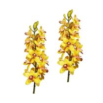 Orquídea Flor Artificial Tok da Casa 78x13cm Kit c/2
