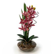 Orquídea Luxo Arranjo Realista Vaso Cascalho Ideal Decoração Mesa Hall Sala Escritório Casa Quarto