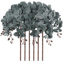 Orquídeas artificiais ICBOX, 105 cm de altura, 6 peças, veludo, seda, cinza Orquídeas artificiais ICBOX, 105 cm de altura, 6 peças, veludo, seda, cinza