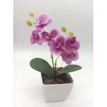 Orquídeas Artificial Flor Galho Com 6 Flores E 2 Folhas Para Arranjos Pequenos De Decoração *vaso não incluso* - PW OUTLET