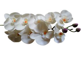 Orquídeas artificias 3D em silicone 6 hastes branco