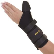 Órtese tala para punho e polegar em tecido preto artipé