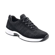 Orthofeet Sapatos Diabéticos Inovadores para Homens - Conforto e Proteção Comprovados. Sapatos de Caminhada Terapêuticos com Suporte de Arco, Reforço de Arco, Sola Ergonómica de Amortecimento e Larguras Estendidas - Lava Black