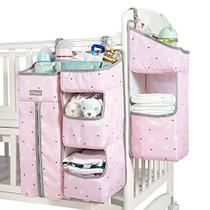 Orzbow 3 em 1 armazenamento de organização de fraldas penduradas para Organizador do berçário e caddy de fraldas para bebês Segure-se no berço, mesa de mudança ou parede (rosa)