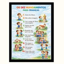 "Os Dez Mandamentos da Criança" Quadro Infantil Religioso "Os Dez Mandamentos da Criança" Quadro Infantil Religioso