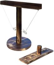 Os jogos de tabuleiro incluem ganchos de arremesso de anel com a escada de tiro tabuleiro de jogo marrom base redonda 5 buracos marrom rodada base-5 Os jogos de tabuleiro incluem ganchos de arremesso de anel com a escada de tiro tabuleiro de jogo marrom base redonda 5 buracos marrom rodada base-5