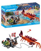 Os piratas da Toy Playmobil lutam contra o caranguejo gigante