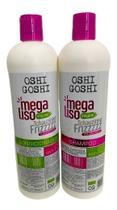Oshi Goshi Mega Liso Vegano Kit Shampoo E Condicionador Brilho Intenso Maciez Fios Alinhados Disciplinados Hidratados Perfume Manutenção Do Liso