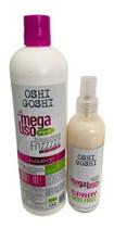 Oshi Goshi Mega Liso Vegano Kit Shampoo E Spray Proteção Térmica Brilho Intenso Maciez Fios Alinhados Hidratados Perfume Manutenção Do Liso