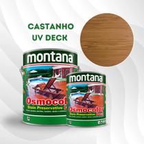 Osmocolor Stain Castanho UV Deck Acetinado 3,6L Madeira Proteção para Deck
