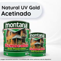 Osmocolor Stain Natural UV Gold Acetinado 3,6L Montana Proteção e Acabamento Premium para Madeira