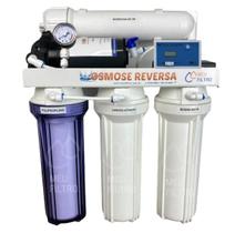 Osmose Reversa - 4 etapas/100GPD - Com bomba / Manômetro / TDS