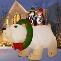 Oso Polar Inflable Navideño de 2.4 m con Luces LED para Exterior Oso Polar Inflable Navideño de 2.4 m con Luces LED para Exterior