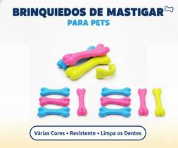 Osso De Borracha Brinquedo Mordedor Para Cachorro Anti Estresse cães filhotes colorido macio