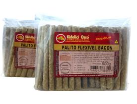 Osso Palito Cães Petisco Bacon Kidelici Premium 1kg