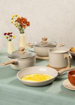 OSTER Conjunto De Panelas 4 Peças Com Revestimento Cerâmico Marble Edition - Cream OSTER Conjunto De Panelas 4 Peças Com Revestimento Cerâmico Marble Edition - Cream