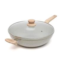 OSTER Panela Wok Com Tampa 5,5L Com Revestimento Cerâmico Marble Edition - Cinza Dust
