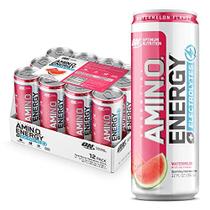 Ótima Nutrição Amino Energy Drink + Eletrólitos para Hidratação - Sem Açúcar, Aminoácidos, BCAA, Keto Friendly, Sparkling Drink - Melancia, 12 Fl Oz (Pacote de 12) - Embalagem Pode Variar