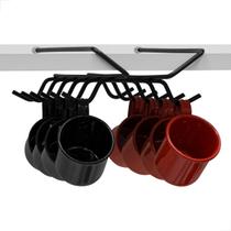 Otimize Seu Armário com Suporte Suspenso para 12 Xícaras Preto - Fácil Instalação Otimize Seu Armário com Suporte Suspenso para 12 Xícaras Preto - Fácil Instalação