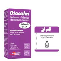 Otocalm Gotas 14ml Solução Otológica Agener para Cães Gatos
