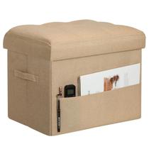 Otomano de armazenamento BelugaHelper Ottoman com armazenamento 43L Bege