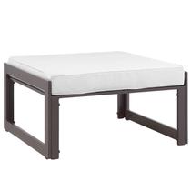 Ottoman Modway Fortuna Alumínio Marrom Branco 78x75x42 cm