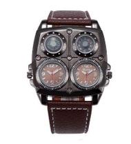 Oulm relógio moda 2 horário, esporte casual pulseira Marrom sem gênero Oulm relógio moda 2 horário, esporte casual pulseira Marrom sem gênero