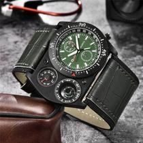 Oulm Relógio Verde esporte cinta larga casual masculino quartzo bússola decorativa termômetro . Oulm Relógio Verde esporte cinta larga casual masculino quartzo bússola decorativa termômetro .