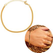 OURO 18K Pulseira Laminada Banhada fita delicada snake decoração corporal feminina OURO 18K Pulseira Laminada Banhada fita delicada snake decoração corporal feminina