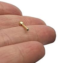 Ouro Amarelo 18k Piercing Ponto De Luz Pedra Branca Cartilagem Tragus Helix 6mm CO61K031
