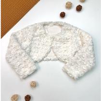 Out - Bolero Infantil Com Pelinhos INFANTI Cor:Off WhiteTamanho:2