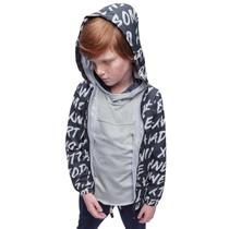Out - Jaqueta Masculina Corta Vento Estampada Forrada com Touca JOHNNY FOX Tamanho:14Cor:Preto Out - Jaqueta Masculina Corta Vento Estampada Forrada com Touca JOHNNY FOX Tamanho:14Cor:Preto