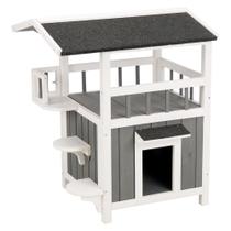 Outdoor Cat House TRIXIE, à prova de intempéries, de 2 andares com varanda