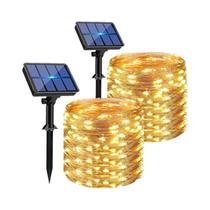 Outdoor Solar String Luzes LED, impermeável, fio de cobre, Natal, jardim, decoração do partido